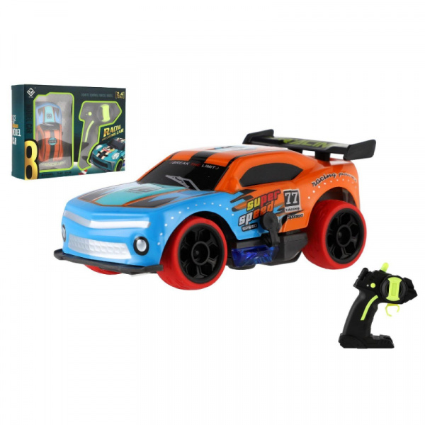 AUTO RC ŠPORTOVÉ 2,4GHz PLAST NA BATÉRIE SO SVETLOM A ZVUKOM 13cm