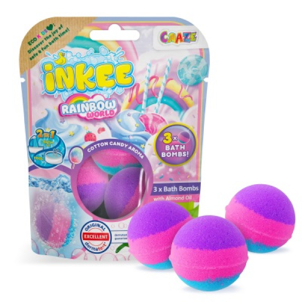 BOMBA DO KÚPEĽA ŠUMIVÁ 3x60g INKEE - RAINBOW