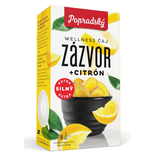 ČAJ BYLINNÝ - OVOCNÝ ZÁZVOR + CITRÓN EXTRA SILNÝ WELLNESS 36g POPRAD