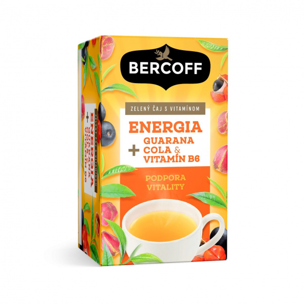 ČAJ ZELENÝ ENERGIA + GUARANA COLA&VITAMÍN B6 24g BERCOFF KLEMBER ČAJ ZELENÝ ENERGIA + GUARANA COLA&VITAMÍN B6 24g BERCOFF KLEMBER