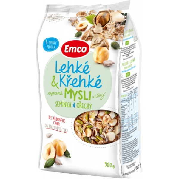 CEREÁLIE EMCO MYSLI ĽAHKÉ & KREHKÉ SEMIENKA A ORECHY 500g