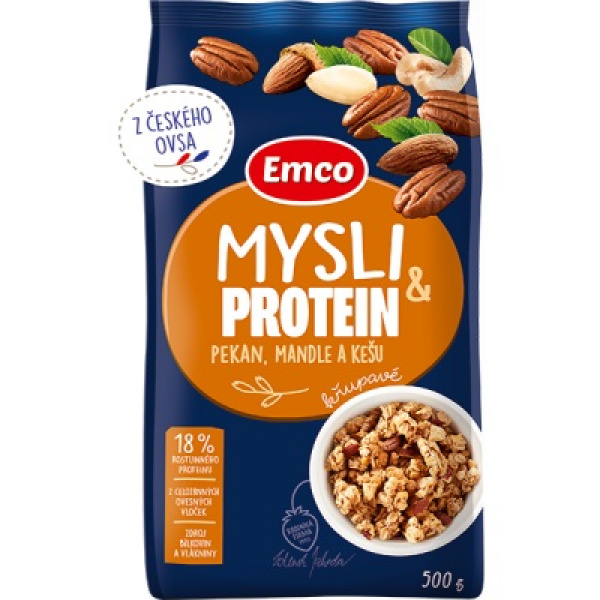 CEREÁLIE EMCO MYSLI PROTEIN PEKAN,MANDLE,KEŠU 500g