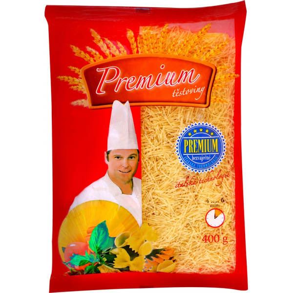 CESTOVINY  BEZVAJEČNÉ 400g PREMIUM