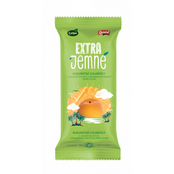 CHLEBÍK KUKURIČNÝ EXTRA JEMNÉ MARHUĽOVÉ V JOGURTOVEJ POLEVE 70g CELPO