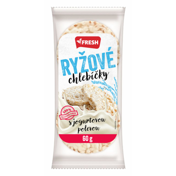 CHLEBÍK RYŽOVÝ POLOMÁČANÝ JOGURTOVÁ POLEVA 60g FRESH BEZLEP