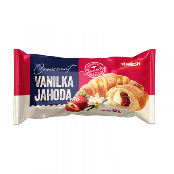 CROISSANT S JAHODOVO-VANILKOVOU NÁPLŇOU 60g FRESH 