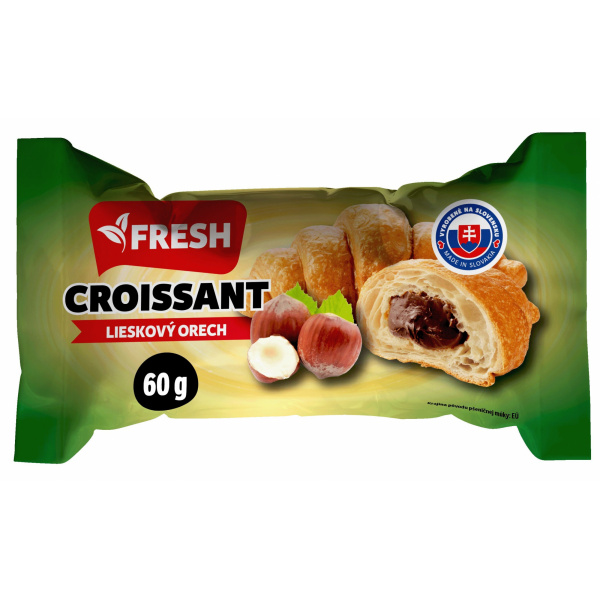 CROISSANT S LIESKOVO-ORIEŠKOVOU NÁPLŇOU 60g FRESH CROISSANT S LIESKOVO-ORIEŠKOVOU NÁPLŇOU 60g FRESH