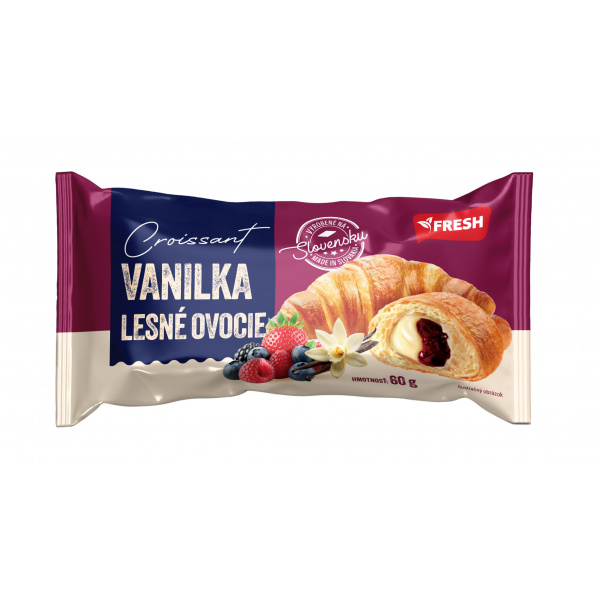 CROISSANT S VANILKA-LESNÉ OVOCIE NÁPLŇOU 60g FRESH