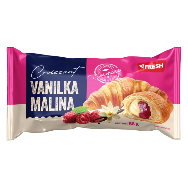 CROISSANT S VANILKA-MALINOVOU NÁPLŇOU 60g FRESH 