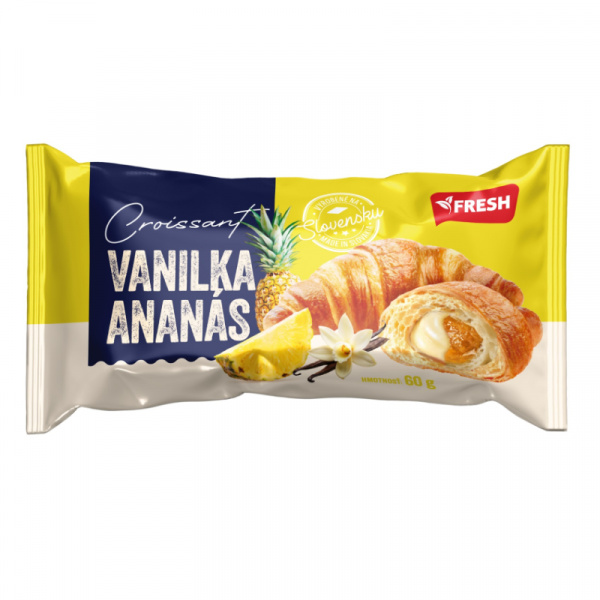 CROISSANT S VANILKOVO-ANANÁSOVOU NÁPLŇOU 60g FRESH