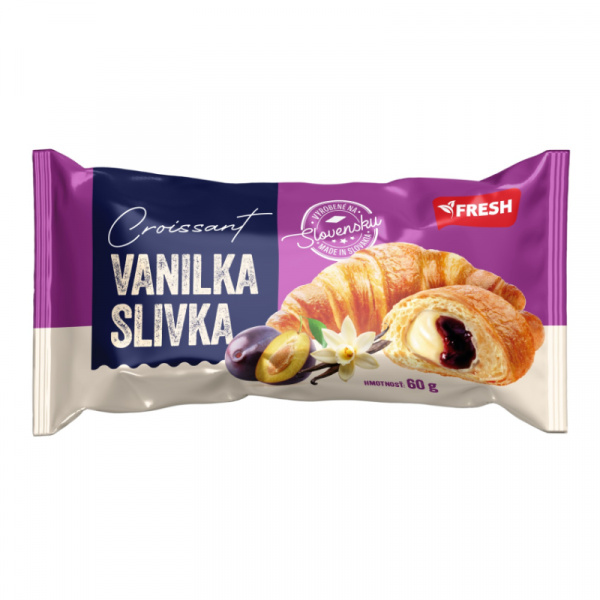 CROISSANT S VANILKOVO-SLIVKOVOU NÁPLŇOU 60g FRESH