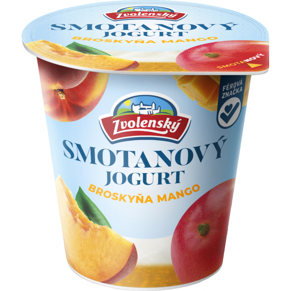 JOGURT SMOTANOVÝ BROSKYŇA-MANGO 145g ZVOLENSKÝ