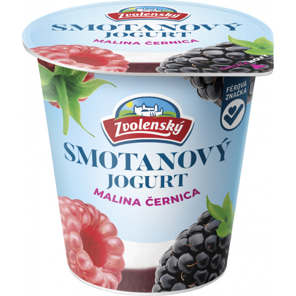 JOGURT SMOTANOVÝ MALINA-ČERNICA 145g ZVOLENSKÝ