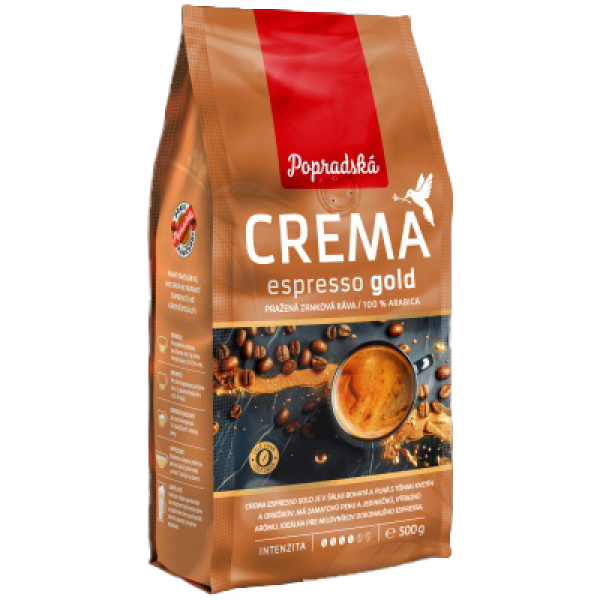 KÁVA ZRNKOVÁ CREMA ESPRESSO GOLD 500g POPRAD