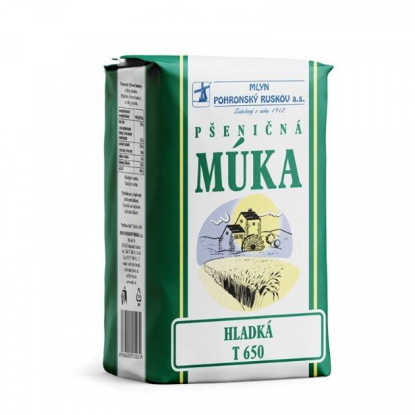 MÚKA HLADKÁ PŠENIČNÁ T650 1kg MLYN POHRONSKÝ RUSKOV