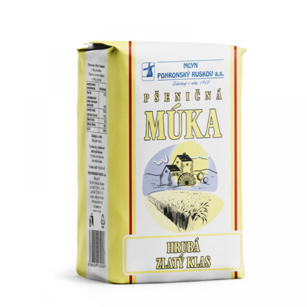 MÚKA HRUBÁ ZLATÝ KLAS 1kg MLYN POHRONSKÝ RUSKOV