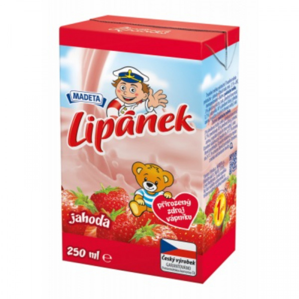 MLIEKO OCHUTENÉ JAHODA LIPÁNEK 1,3% 250ml MADETA