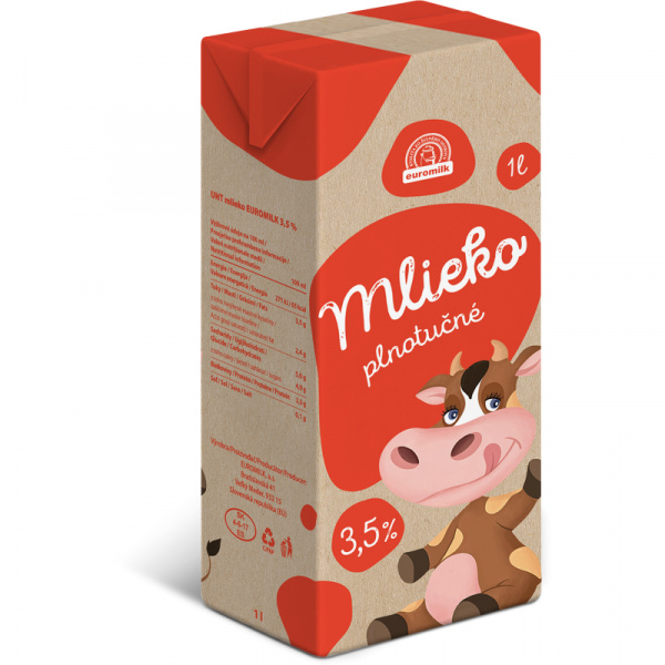 MLIEKO PLNOTUČNÉ TRVANLIVÉ 3,5% 1l UHT EUROMILK