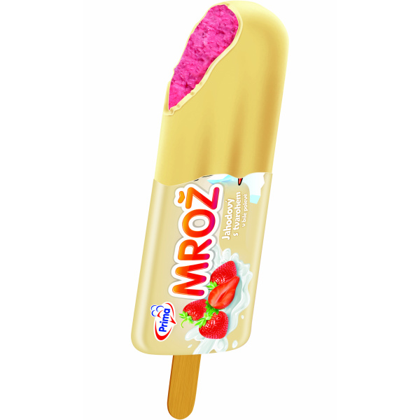 MRAZENÝ NANUK MROŽ TVAROH JAHODOVÝ V BIELEJ ČOKOLÁDE 45ml