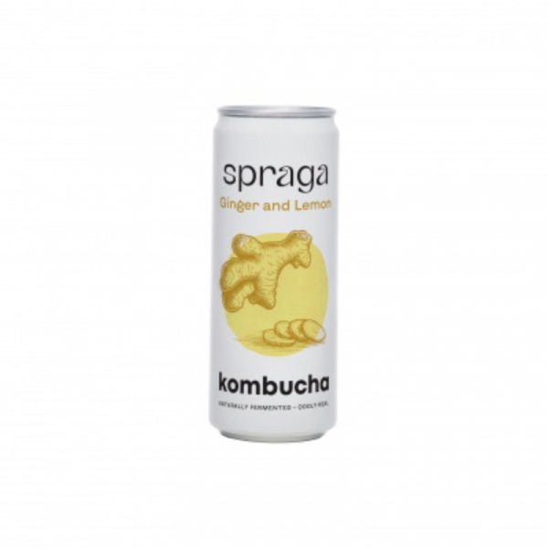 NÁPOJ BIO KOMBUCHA GINGER AND LEMON 0.33l PLECH VRATNÝ OBAL