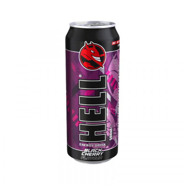 NÁPOJ ENERGETICKÝ HELL BLACK CHERRY 0.5l PLECH VRATNÝ OBAL