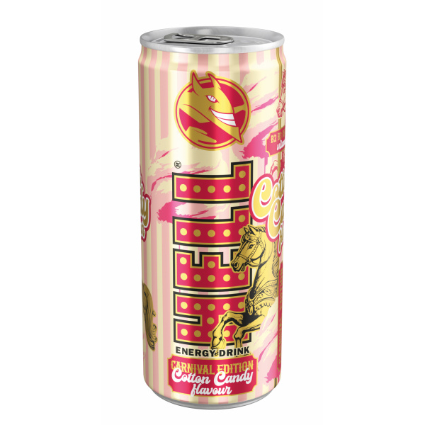 NÁPOJ ENERGETICKÝ HELL COTTON CANDY FLAVOUR 0.25l PLECH VRATNÝ OBAL