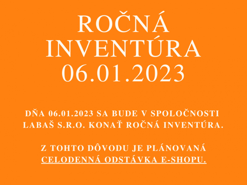 Odstávka eshopu kvôli ročnej inventúre
