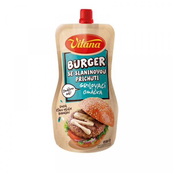 OMÁČKA GRILOVACIA BURGER SO SLANINOVOU ARÓMOU 220g VITANA OMÁČKA GRILOVACIA BURGER SO SLANINOVOU ARÓMOU 220g VITANA