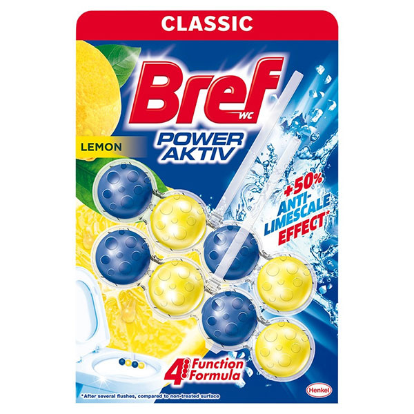 OSVIEŽOVAČ WC BREF POWER AKTIV LEMON 2x50g