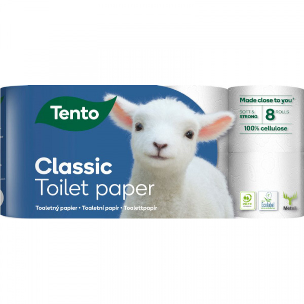 PAPIER TOALETNÝ TENTO CLASSIC 18m 8ks 3-VRST.