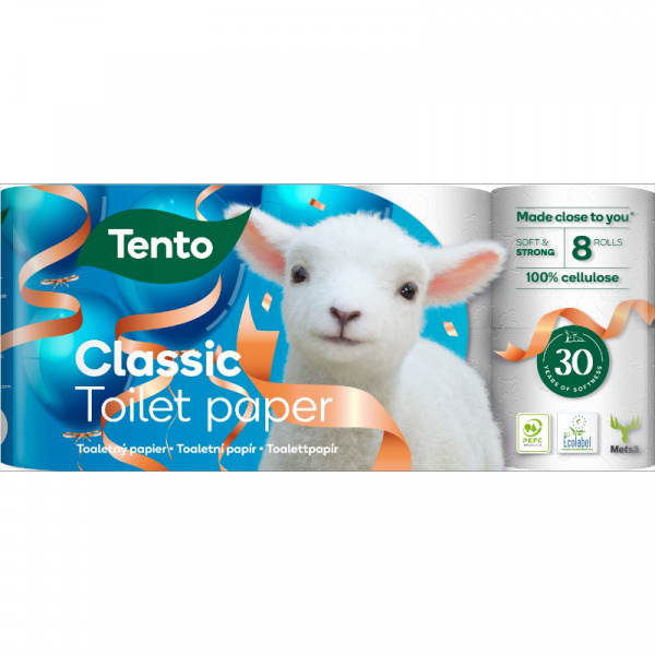 PAPIER TOALETNÝ TENTO CLASSIC 18m 8ks 3-VRST.