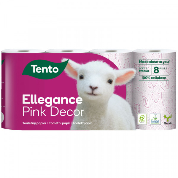 PAPIER TOALETNÝ TENTO PINK DECOR 8ks 3-VRST.