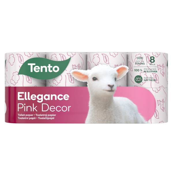 PAPIER TOALETNÝ TENTO PINK DECOR 8ks 3-VRST.