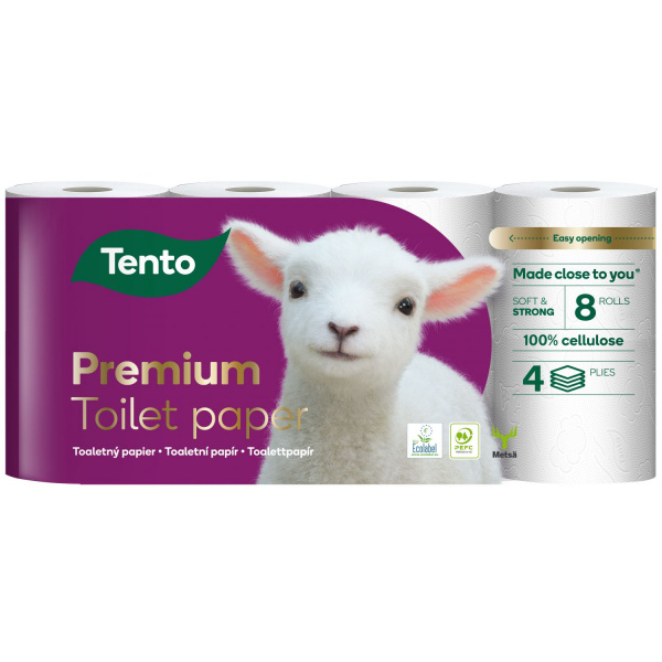 PAPIER TOALETNÝ TENTO PREMIUM GOLD 8ks 4-VRST. PAPIER TOALETNÝ TENTO PREMIUM GOLD 8ks 4-VRST.