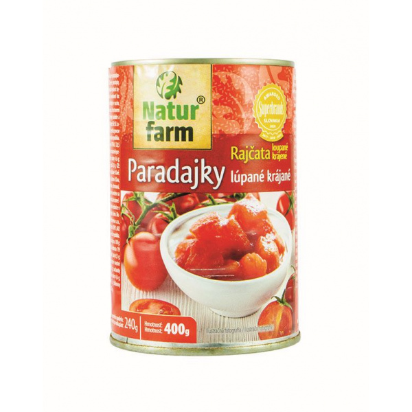 PARADAJKY LÚPANÉ KRÁJANÉ 400g / PP 240g NATUR FARM PARADAJKY LÚPANÉ KRÁJANÉ 400g / PP 240g NATUR FARM