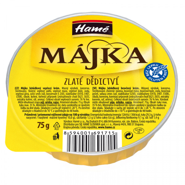 PAŠTÉTA MÁJKA 75g AL HAMÉ BEZLEP