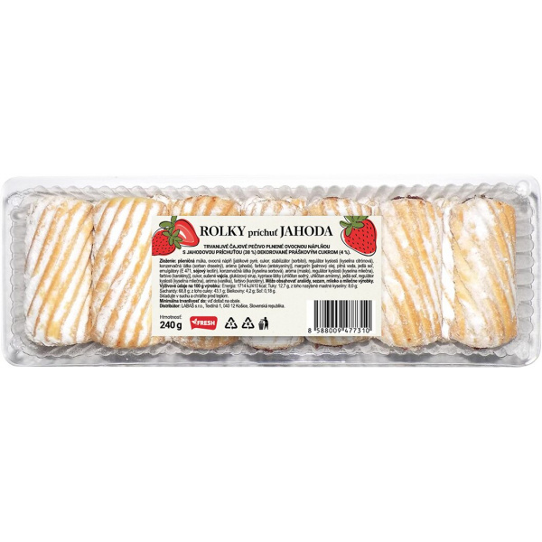 PEČIVO ČAJOVÉ ROLKY PRÍCHUŤ JAHODA 240g FRESH