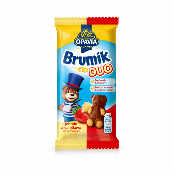 PEČIVO JEMNÉ BEBE BRUMÍK DUO VANILKA&JAHODA 30g