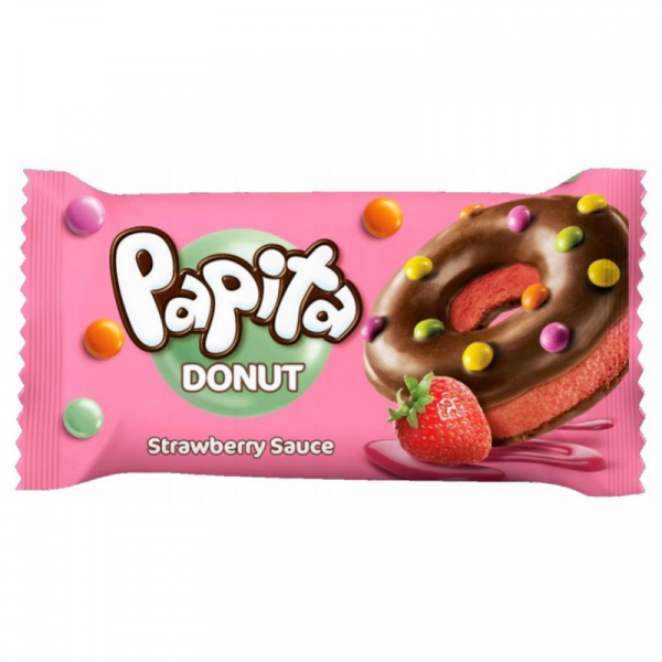 PEČIVO PAPITA DONUT JAHODA 40g PEČIVO PAPITA DONUT JAHODA 40g