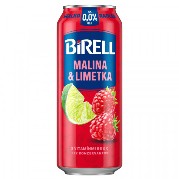 PIVO BIRELL 0.0% LIMETKA&MALINA 0.5l PLECH VRATNÝ OBAL
