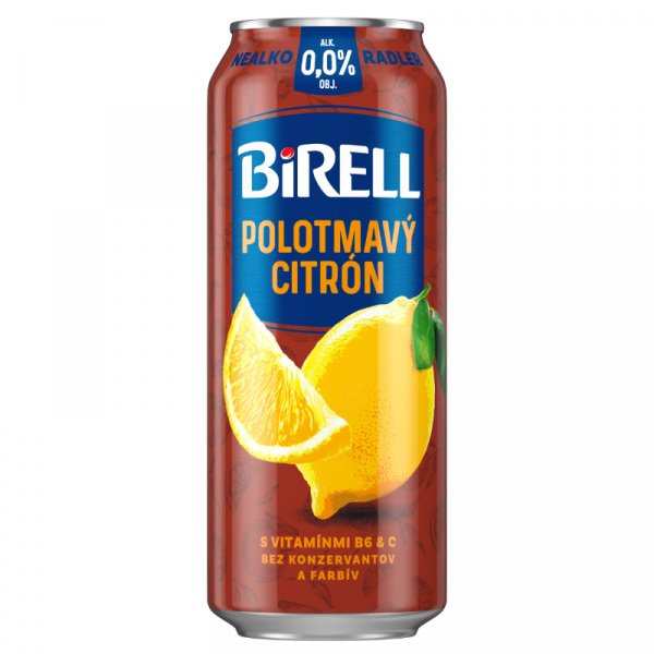 PIVO BIRELL 0.0% POLOTMAVÝ CITRÓN 0.5l PLECH VRATNÝ OBAL