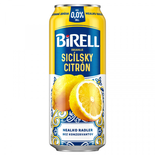 PIVO BIRELL 0.0% SICÍLSKY CITRÓN 0.5l PLECH VRATNÝ OBAL