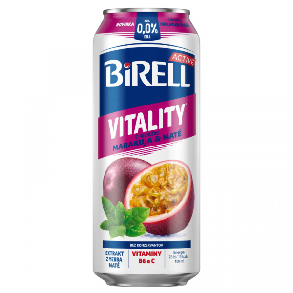 PIVO BIRELL 0.0% VITALITY MARAKUJA&MATÉ 0.5l PLECH VRATNÝ OBAL