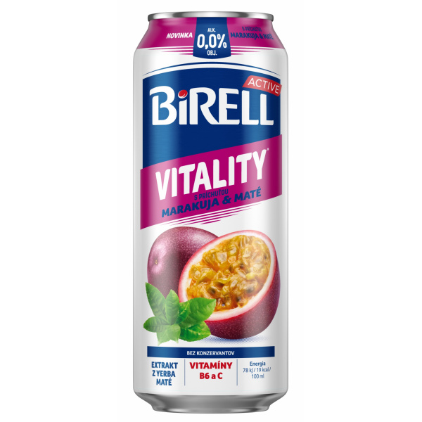 PIVO BIRELL 0.0% VITALITY MARAKUJA&MATÉ 0.5l PLECH VRATNÝ OBAL