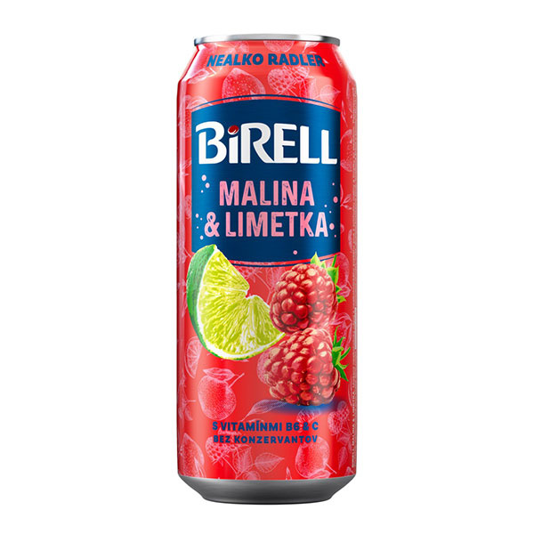 PIVO BIRELL NEALKO LIMETKA&MALINA 0.5l PLECH VRATNÝ OBAL
