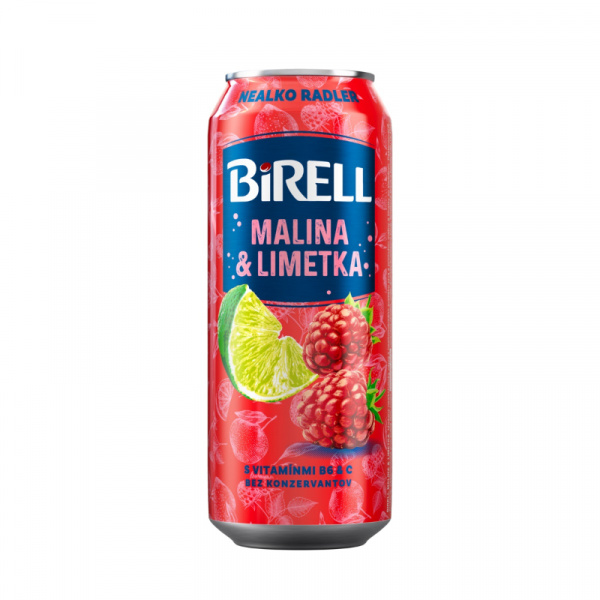 PIVO BIRELL NEALKO LIMETKA&MALINA 0.5l PLECH VRATNÝ OBAL