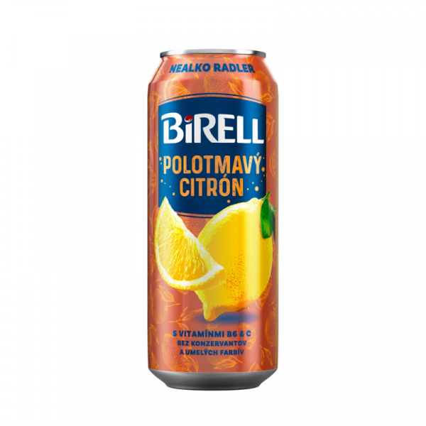 PIVO BIRELL NEALKO POLOTMAVÝ CITRÓN 0.5l PLECH VRATNÝ OBAL