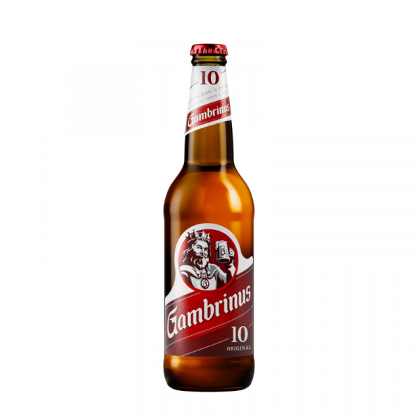 PIVO GAMBRINUS SVETLÝ 10% 0.5l VRATNÁ FĽAŠA