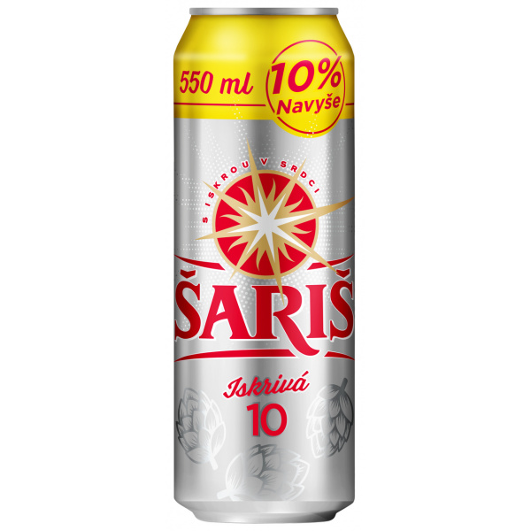 PIVO ŠARIŠ 10% 0.55l PLECH VRATNÝ OBAL