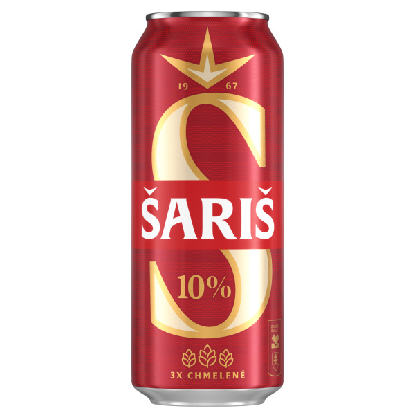 PIVO ŠARIŠ 10% 0.5l PLECH VRATNÝ OBAL